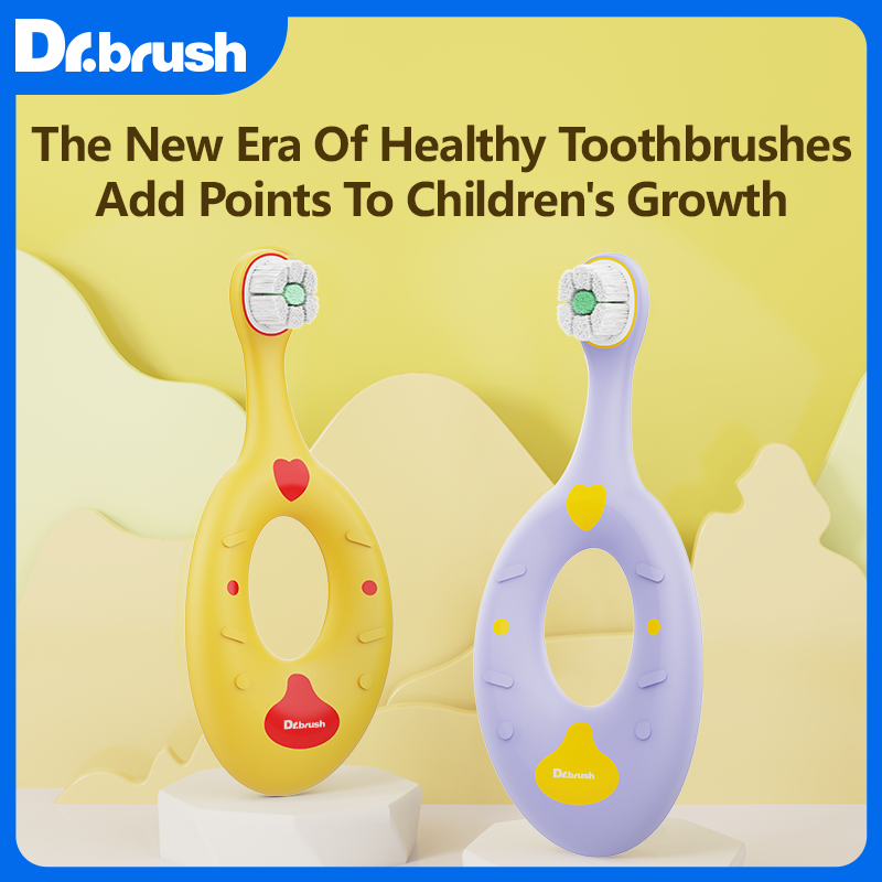 Dr.brush Double Soft Bristles Kids' Tongue Cleaning Toothbrush B308